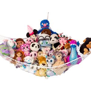 Lilly's Love Stuffed Animal Hammock | Corner Hanging Organizer, Toy Storage, Stuffed Animal Storage | Easy to Hang Plushie Net w/Included Anchors & Hooks | Cute Room, Bedroom & Home Decor (White)