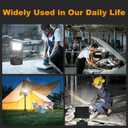 10000 mAh Rechargeable LED Work Light with Tripod Stand, 5000K Daylight White Dimmable 10000 Lumen Cordless Temporary Work Light, Long Lasting Flood Light (Upgrade 10000 mAh Battery)
