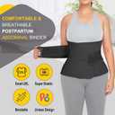 Postpartum Belly Band Abdominal Binder Post Surgery C-section Belly Binder Wrap Girdle Recovery Belt Back Support (Black, Large)