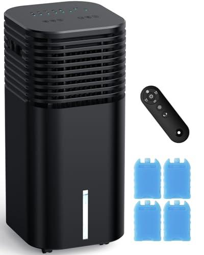 FANCOLE Windowless Portable Air Conditioners with 4Modes & 3Speeds, 15H Timer for Smart Auto-off, 2Gal Tank for 20H Cooling, Evaporative Air Cooler 17 FT Remote, 120° Swing Swamp Cooler No Hose Needed