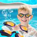 3 x Aegend Swim Goggles for Kids 3-14 | Anti-Fog, No-Leaking, Pool & Beach