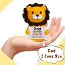 Dad Gifts from Son Daughter, Christmas Birthday Gifts for Dad Father Daddy, Papa Gift Idea, Funny Positive Handmade Crochet Lion Presents for Stepdad Bonusdad
