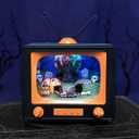 MOMENTS IN TIME 6" H Red Retro TV with Mountain Scene (Animated Train) - LED Lights - 8 Classic Carols Christmas Music - Battery Operated - Hand-Painted Resin Polyresin Injection Plastic