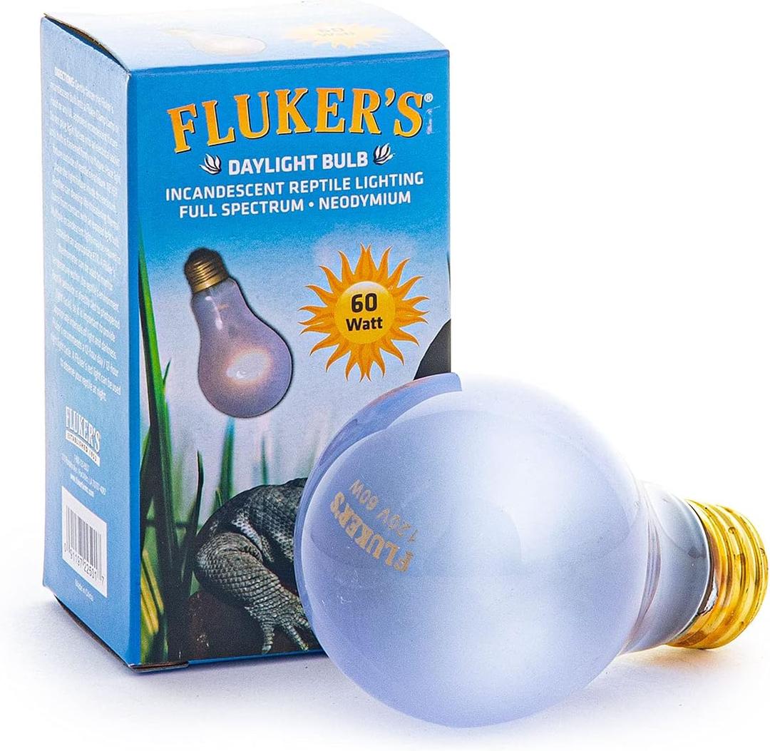 Fluker's Incandescent Reptile Lighting, Full Spectrum Daylight Bulb for Reptiles, Made with Neodymium, Provides Infrared Light, 60-Watt (60 Watts)