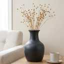 Large Handmade Retro White Ceramic Vase, Height 15.7 inches, Decorative Vase