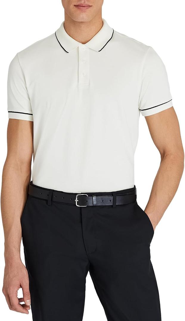 Club Monaco Men's Tipped Pique Polo, L/G