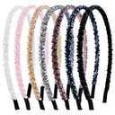7 Pieces Glitter Double-Rowed Crystal Headbands Hair Bands Hoops Accessories for Women Girls