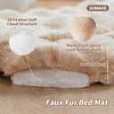SOMAHE Cat Bed, Plush Faux Fur Kneading Flat Mat - Machine Washable Fluffy Pet Bed for Indoor Cats, Non-Slip Small Kitten Bed, Therapeutic Knead Cat Mat for Couch & Window Sill, 23"15" Inch,Camel