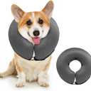 MIDOG Dog Cone Collar, Inflatable Dog Neck Donut Collar Alternative After Surgery, Soft Protective Recovery Cone for Small Medium Large Dogs and Cats Puppies - Alternative E Collar (Gray, S)