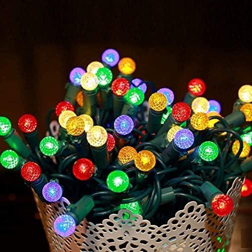 18.6Ft 50 LED Colorful Mini Globe String Lights G12 Ball Christmas Tree Lights for Small Tree Crafts Garden Fence Holiday Indoor and Outdoor Decorations, UL Certified, Connectable, Multi-Colored