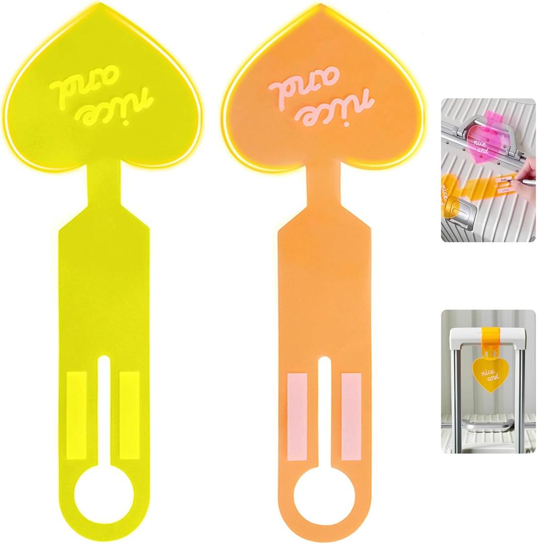 5 x 2pcs, Luggage Tags, Luggage Tag for Suitcase to Quickly Spot Luggage, Baggage Tag, Air Travel and Cruise Essentials Bag Tags with Name and Number, PVC Fluorescent Effect, Not Afraid of Losing (Universal size, Two Colors)