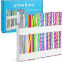 Acrylic straw holder with double-sided tape,cabinet straw organizer,Straws dispenser,suitable for cabinets and kitchen countertops (white)