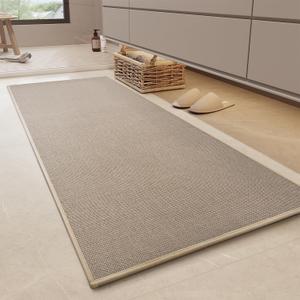 MontVoo Bathroom Runner Rug-Ultra Thin Non Slip Bath Mat Runner for Bathroom Mat Quick Dry,24"x47",Beige