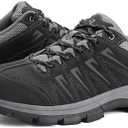 OL OUTJET LEGEND Men's Waterproof Hiking Shoes Leather Comfortable Lightweight Anti-Slip Outdoor Walking Work Sneakers, 8.5