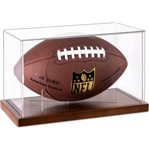 Football Display Case - Clear Acrylic Football Case Display Case with Removable Football Stand, Dust and UV Protection Acrylic Display Box for Signed Football Sports Collectibles Memorabilia Display