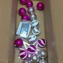 4 Ft Lighted Mini Artificial Pink Christmas Tree with Timer Remote Control 8 Mode 100 Warm White Light 18 DIY Ball Ornaments 3D Star Battery Operated Small Xmas Tree Table Indoor Holiday Decor