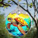 Stained Glass Christmas Ornament, Jocidea Sea Turtle Christmas Decorations, Christmas Tree Ornament, Sea Turtle Lovers Gifts, Holiday Decor and Xmas Gifts Ideas