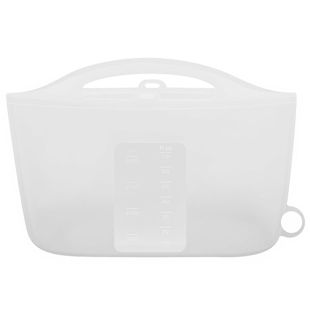 Silicone Microwave Steam Sterilizer Bag for Baby Reusable Quick Sterilizing Bag for Bottles Breast Pump Parts Toddler Accessories Great for Travel - 2000ml White