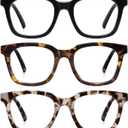 Reading Glasses for Women Men - Blue Light Blocking Magnifying Readers,Square Anti-Glare Computer Eyeglasses