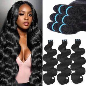 18A Raw Human Hair Bundles Body Wave 20 22 24 Inch, 100% Real Bundle Human Hair 3 Bundles, Triple Lifespan Virgin Remy hair Natural Color (20 22 24 Inch)
