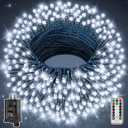 Ollny Christmas Lights 262FT 800LED, Plug-in Outside Tree Lights with Timer and 8 Modes, Remote Control Waterproof Dimmable Outdoor String Light for House Yard Patio Xmas Decorations(Cool White)