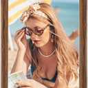 5x15 Wood Frame Brown, Rustic Natural Wooden 15x5in Poster Picture Frame, Distressed 5 x 15inch Woodgrain Gallery Photo Frame with HD Plexiglass, Horizontal Vertical Wall Mounting Display 1pcs