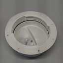 Dual Size Exhaust Hose Flange Wall Mount Connector for Portable AC Vent, 5 and 5.5 Inches Hose Compatible, White, Off Season Cover Plug Included Omni-directional