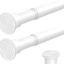 2PCS White Spring Curtain Rods for Windows 23 to 46 Inch, Adjustable Extendable Pressure Tension Curtain Rods No Drilling, Small Tension Rod for Doorway Bedroom Closet Door Kitchen