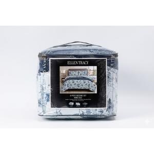 Ellen Tracy 4 Piece Comforter Set Blue Floral, King Size