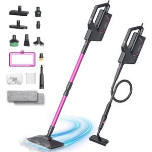14 in 1 Steam Mop with Detachable Handheld Steam Cleaner, Multi Accessories, 440ml and 3-Level Steamer for Cleaning Floor, Tile, Carpet, BBQ Grill, and Grout