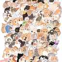 6 x Cute Cat Stickers for Kids Teen Adults 100 Pack, Waterproof Kawaii Stickers Water Bottle Laptop Phone Case Scrapbooking, Cat Birthday Party Kawaii Gift Thing Stuff Item Boy Girl (Kawaii cat 100pcs)