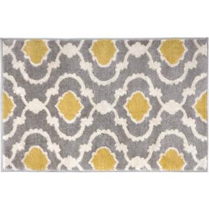 Rugshop Moroccan Trellis Contemporary Perfect for high Traffic Areas of Your Living Room,Bedroom,Home Office,Kitchen Area Rug Gray/Yellow 2" x 3"