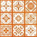9-Pack 8x8 Inch Vintage Moroccan Style Stencils Set - Reusable Tile Floor Wall Stencils Templates for Painting Concrete, Tile, Patio & Home Decor