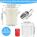 YOUEON 4L Ice Bucket with Scoop and Lid, Double Walled Insulated Wine Bucket Chiller with Carry Handles, Beverage Tub for Cocktail Party, Camping, BBQ, Indoor & Outdoor Use, White