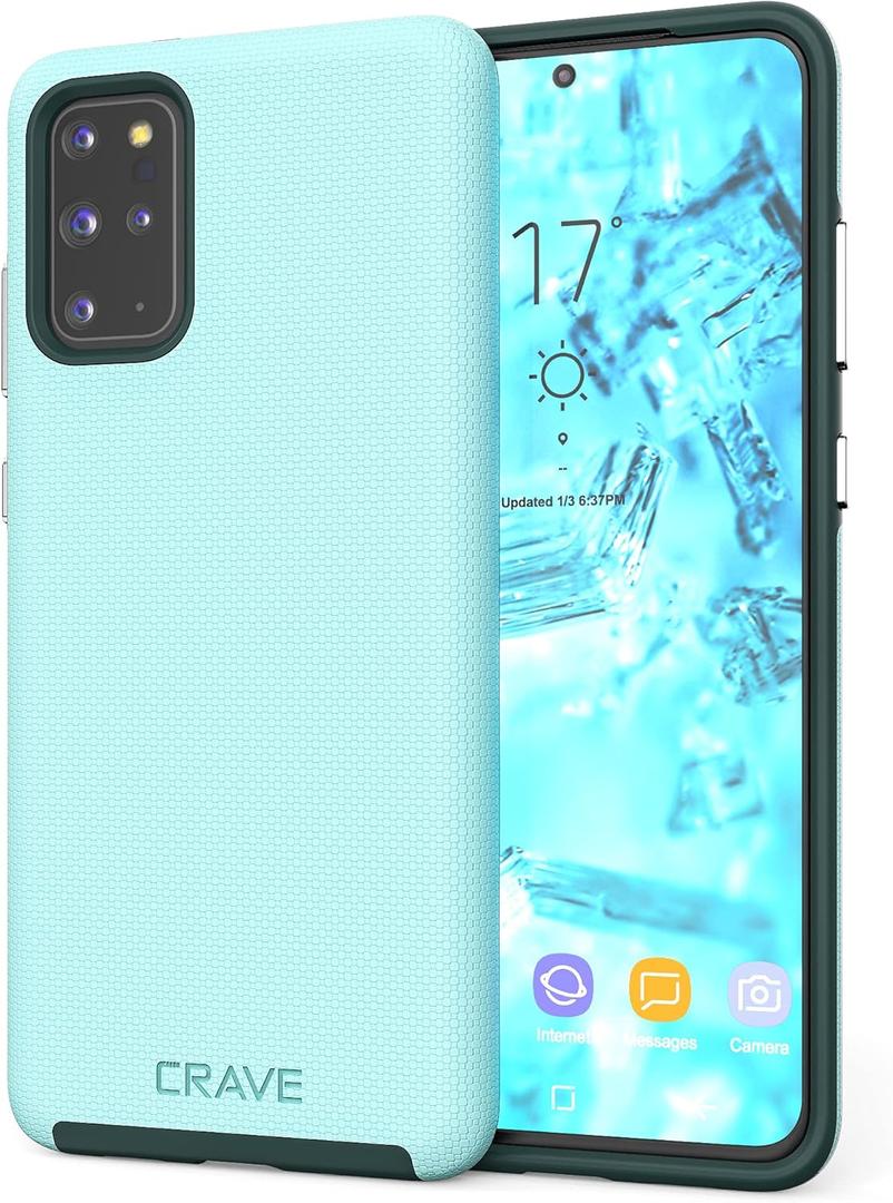 Crave for Samsung Galaxy S20 Plus Case, Shockproof Protection Dual Layer Case for Samsung Galaxy S20 Plus 5G (6.7 inch) - Aqua