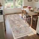 3x6 Runner Rug, Thin Entryway Non Slip Washable Rugs for Entryway, Runners for Hallways, Low Pile Vintage Soft Rugs for Living Room, Kitchen, Bedroom Rug(Orange,3'x6')
