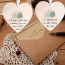 4 x 2D Heart Shaped Sea Glass Ornaments - Friendship Christmas Decor, Handmade Sea Glass Art for Best Friends, Unique Holiday Tree Hanging Pendant, Friendship Keepsake Home Decor Gift (Type-2)