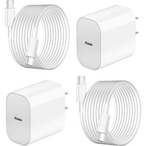 Fast Charging for iPhone 16 15 Charger,2Pack 20W Apple USB C Charger Block with 6FT USB C to C Charging Cable for iPhone 16 Pro max/16 Pro/15 Pro/15Plus/iPad Pro 12.9 11/iPad Air 5 4/iPad mini 6