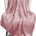 Exclusivo Mezcla Fleece Throw XL Blanket for Couch, Sofa, Super Soft and Warm Dusty Pink Blankets, All Season, Cozy, Plush, Lightweight, 50x70 Inches
