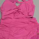 SHAPELLX High Waisted Bikini Tummy Control Two Piece Swimsuits for Women Ruched Bathing Suit Twist Front Bikini Sets (A4-hot Pink)