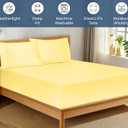 Royale Linens 100% Organic Cotton Fitted Sheet - Percale Weave - Super Soft Deep Pocket Bottom Sheets - Elastic Sheet Full Size - Full Fitted Sheets Only - (54"x75"+15", Yellow)