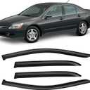 Window Visors for Honda Accord 2003-2007, Rain Guards Shields Vent Deflector Shade Dark Smoke 2004 2005 2006 03 04 05 06 07, Tape-On, 4PCS (For Honda Accord 2003-2007)