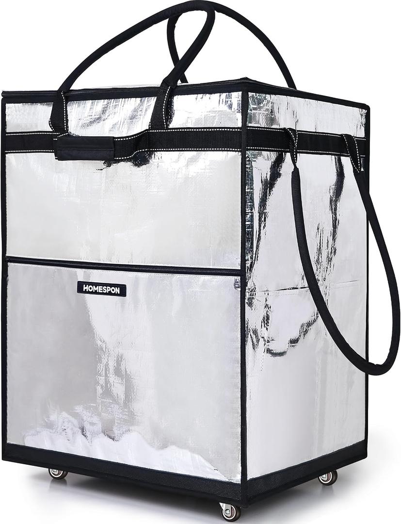HOMESPON Rolling Tote Bag with Wheels, Heavy-Duty Waterproof Foldable Cart
