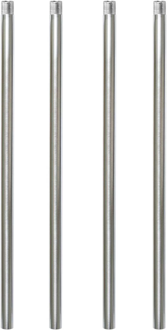 Brushed Nickel M10 Threaded Extension Rod for Pendant Light, Island Lighting, Chandeliers,lighting fixture downrods & stems,12 Inches