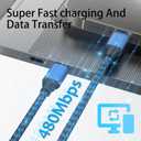 USB C to USB C Cable Nylon Braided 60W 3/3/6/6/10 FT USB Type C Fast Charging Cable for iPhone 17/17 Pro Max/Air/16/16 Plus/16 Pro Max/15/15 Plus/15 Pro Max, MacBook, iPad, Samsung S25/S24/23