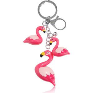 Flamingo Keychain Red Keychain Flamingo Charms Cute Girls Key Chain for Women Girls Bag Car Wallet Charms