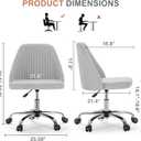 DUMOS Office Chair, Comfy Desk Chair Rolling Vanity Swivel Task Chairs with Wheels, Wide Seating Armless Height Adjustable Computer Chairs for Home,Bedroom,Student,Adults, Classic Grey, Medium