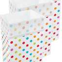 Clean Cubes 30 Gallon Disposable Pop-Up Trash Cans (3-Pack) with Fitted Bags Foldable Garbage & Recycling Bins for Parties, Events & Kitchen (Polka Dot, 30" H x 14" W x 17" D)