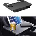 2 in 1 Car Steering Wheel Tray, Steering Wheel Desk with Cup Holder for Laptop Eating Drinking, Auto Seat Gap Filler Organizer, Road Trip Car Accessories for Most Steering Wheels