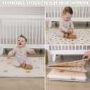 Bubba Bear Baby Play Mat, Thick Foam with Pattern Design, Foldable Waterproof Padded Crawling Mat for Babies (Beige Stars, 47 x 35 Inches)